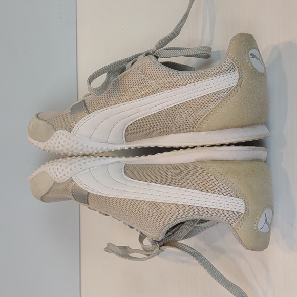 Puma Women's Bella Cream Lace Up Knit Suede Softfoam Casual Sneaker - Picture 6 of 12